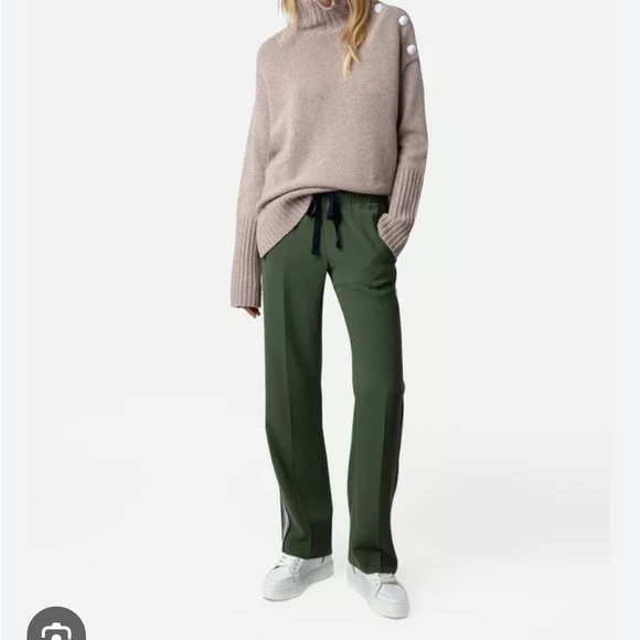 Zadig & Voltaire Pomy crepe side striped pants